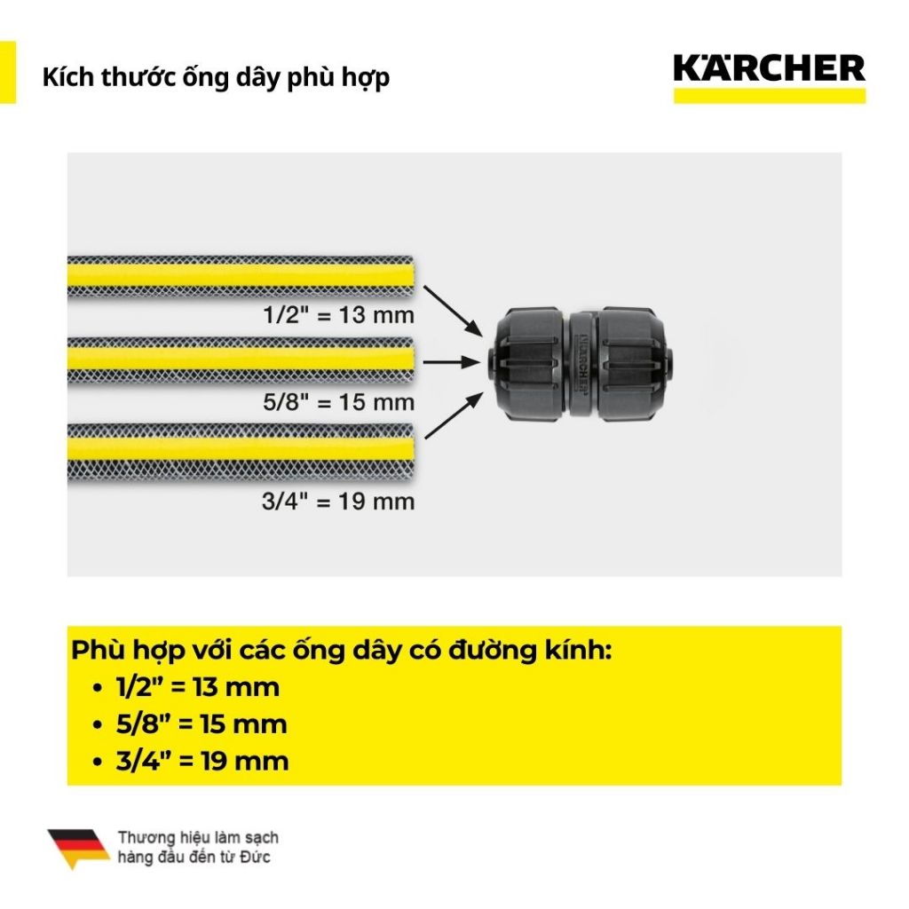 Ảnh Khớp nối ống nước 2 chiều Karcher - Kết nối 2 ống dây dễ dàng 1