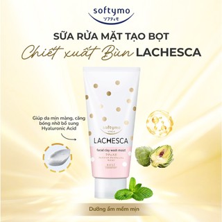 Sữa Rửa Mặt Tạo Bọt Chiết Xuất Bùn Dưỡng Ẩm Mềm Mịn Softymo Lachesca Kosé Nhật Bản (Tuýp 130g)