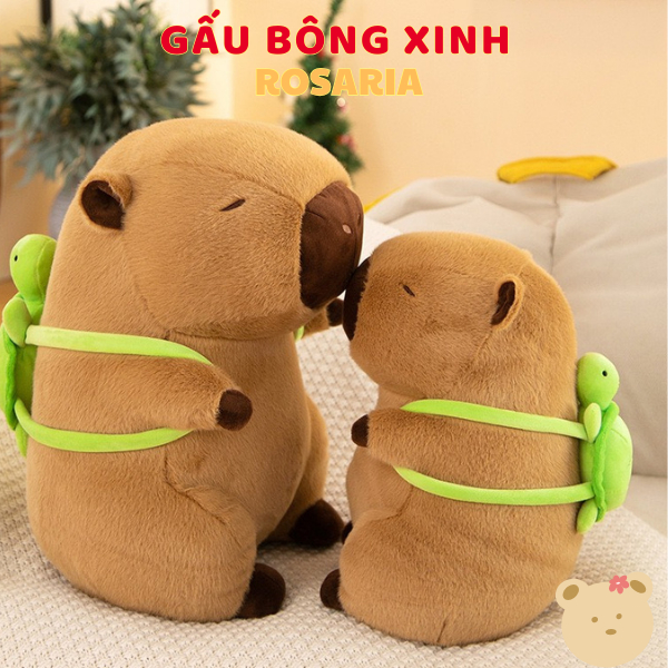 Chuột Lang Nước Nâu Capybara Đeo Cặp To Khổng Lồ - Quà tặng trẻ em, sinh nhật, người yêu - Gấu Bông Xinh Rosaria