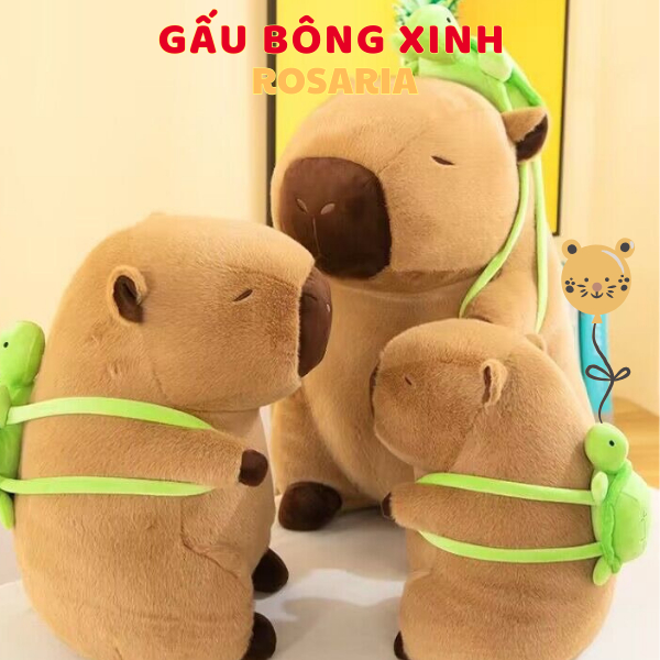 Chuột Lang Nước Nâu Capybara Đeo Cặp To Khổng Lồ - Quà tặng trẻ em, sinh nhật, người yêu - Gấu Bông Xinh Rosaria