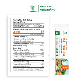 Mật hoa dừa cô đặc organic Sokfarm- dạng stick tiện lợi
