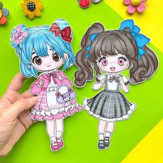 (Mới) Đồ chơi bóc dán búp bê giấy dễ thương size To - Búp bê giấy pighandmade