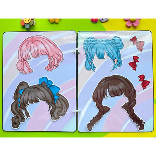 (Mới) Đồ chơi bóc dán búp bê giấy dễ thương size To - Búp bê giấy pighandmade