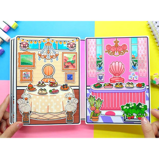 Đồ chơi bóc dán nhà búp bê Toca vs Avatar world - Búp bê giấy Pighabdmade