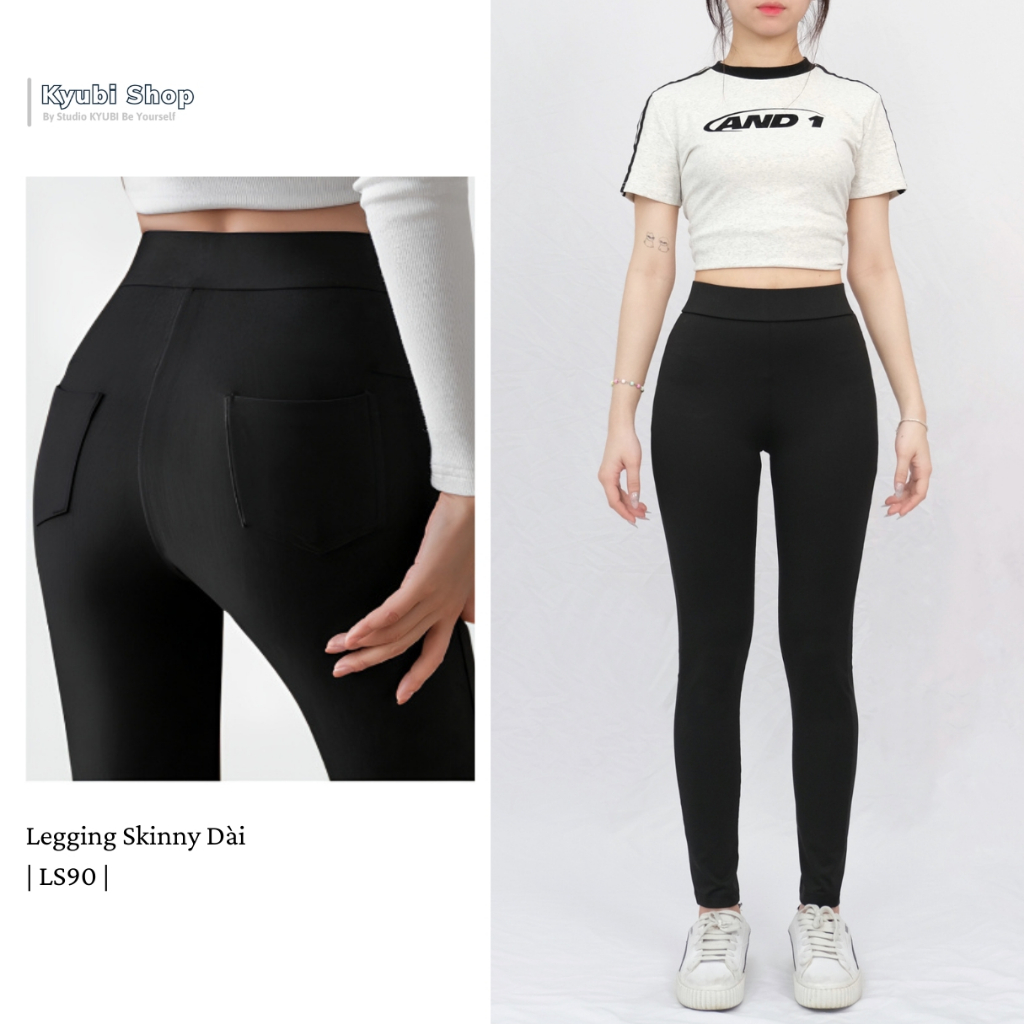 Quần legging dài dạo phố thể thao thao nữ Kyubi cạp lưng cao umi hàn co giãn nâng v3 tôn dáng (Có Bigsize )