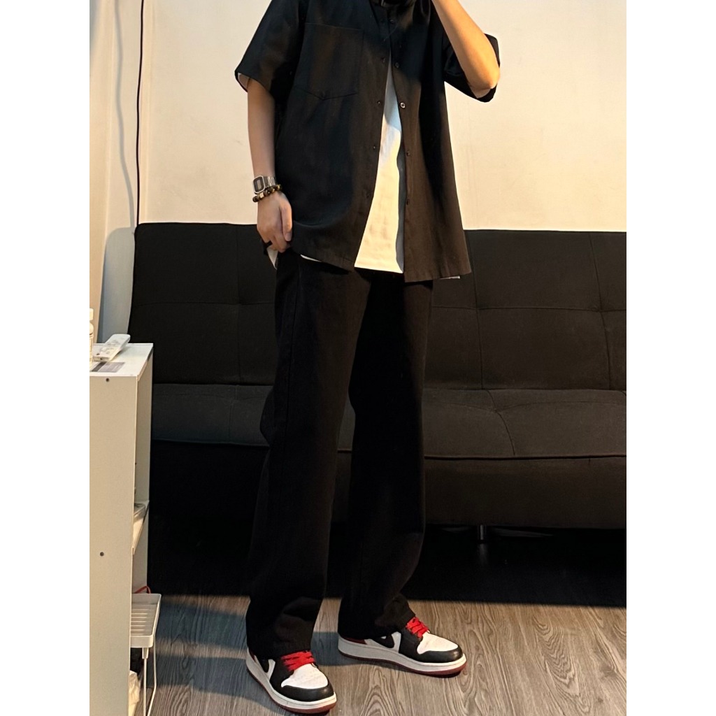 QUẦN BAGGY KAKI MÀU ĐEN UNISEX