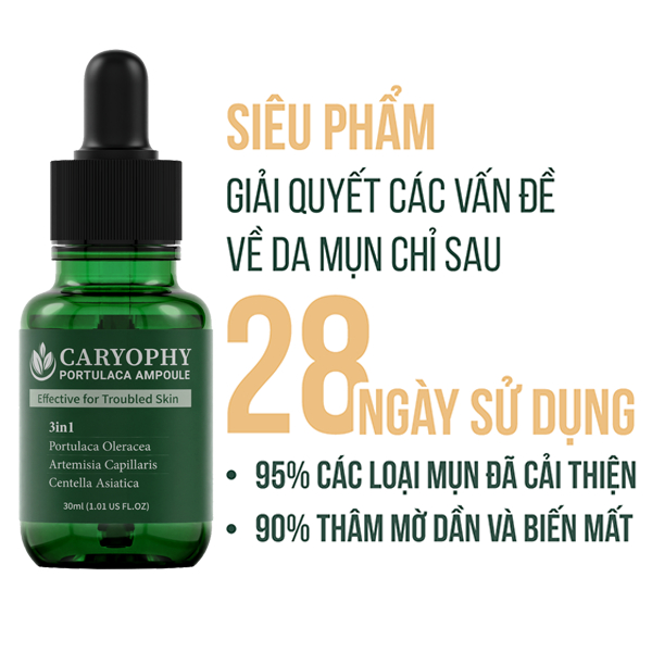 Ảnh Bộ chăm sóc da mụn Caryophy portulaca (serum 30ml toner 300ml) 2