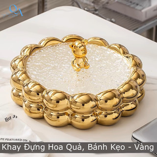 Khay Đựng Hoa Quả, Bánh Kẹo | Khay Bánh Kẹo, Mứt Tết | Khay Bánh Bọt Biển Xoay 360 | Khay Bánh Nắp Gấu Bearbrick Decor