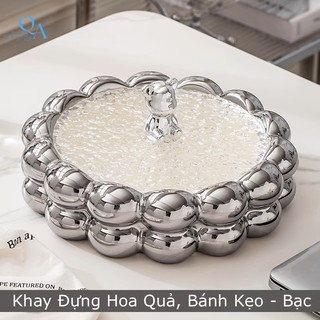 Khay Đựng Hoa Quả, Bánh Kẹo | Khay Bánh Kẹo, Mứt Tết | Khay Bánh Bọt Biển Xoay 360 | Khay Bánh Nắp Gấu Bearbrick Decor