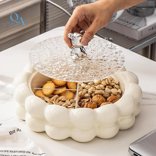 Khay Đựng Hoa Quả, Bánh Kẹo | Khay Bánh Kẹo, Mứt Tết | Khay Bánh Bọt Biển Xoay 360 | Khay Bánh Nắp Gấu Bearbrick Decor