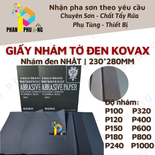 SET 10 MIẾNG GIẤY NHÁM ĐEN KOVAX (NHÁM TỜ NHẬT) P100,P120,....P1000