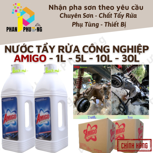 [CHÍNH HÃNG] TẨY RỬA DẦU NHỚT/ NƯỚC VỆ SINH ĐA NĂNG AMIGO TẨY DẦU NHỚT 1Lít (Có Hóa đơn VAT)