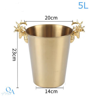 Xô Ướp Vang Cao Cấp | Xô Đựng Đá 5L Sang Trọng | Xô Đá Ngâm R.ượu Vang INOX 316 | Xô Đá Tuần Lộc Cao Cấp Độ Bền Cao
