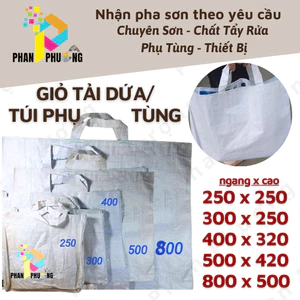 COMBO 10 TÚI XÁCH BAO TẢI TRẮNG/ GIỎ XÁCH/ TÚI BAO TẢI DỨA SIZE 250/300/400/500/800mm