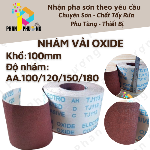 GIẤY NHÁM VẢI OXIDE / NHÁM CUỒN MÉT KHỔ 100MM  Độ hạt nhám  AA100, AA120, AA150, AA180.