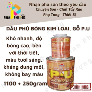 SƠN DẦU PHỦ BÓNG KIM LOẠI, GỖ P.U MOTOKIEU 2K 1.1KG + LON CHẤT CỨNG