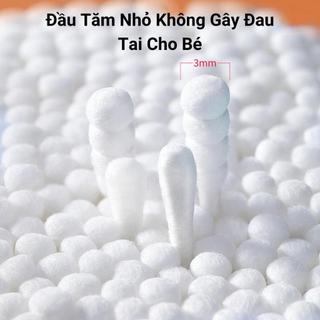 Tăm Bông Ngoái Tai Cho Bé Hộp 200 Chiếc Chất Liệu Bông Tự Mềm Mại 2 Đầu Sử Dụng Tiện Lợi 88450