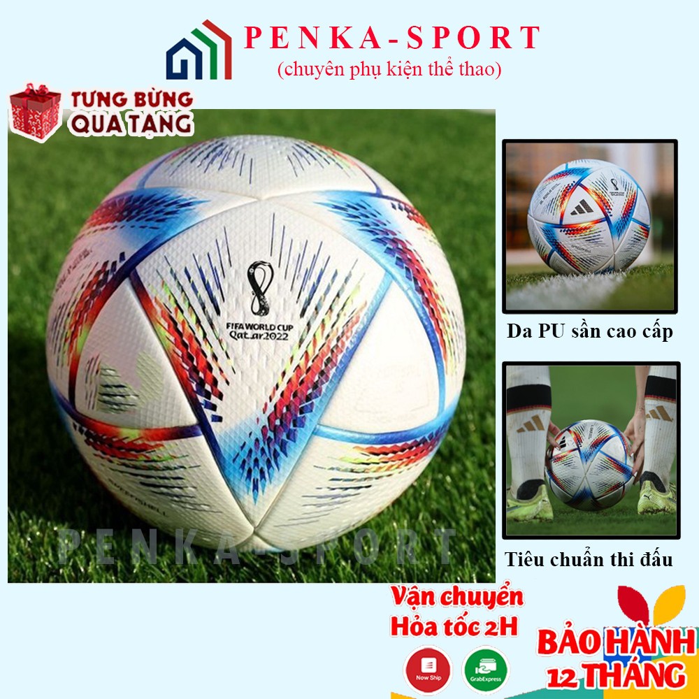 Quả bóng đá wc2022 Size 5, bóng đá đúc WC mẫu mới nhất + Tặng kim bơm, túi lưới Bảo Hành Da 12 Tháng SIÊU HOT