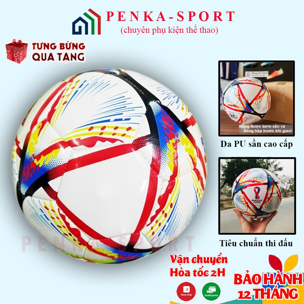 Quả bóng đá tiêu chuẩn - Loại 3 lớp - Banh da số 5 + Tặng kim bơm, túi lưới Bảo Hành Da 12 Tháng SIÊU HOT