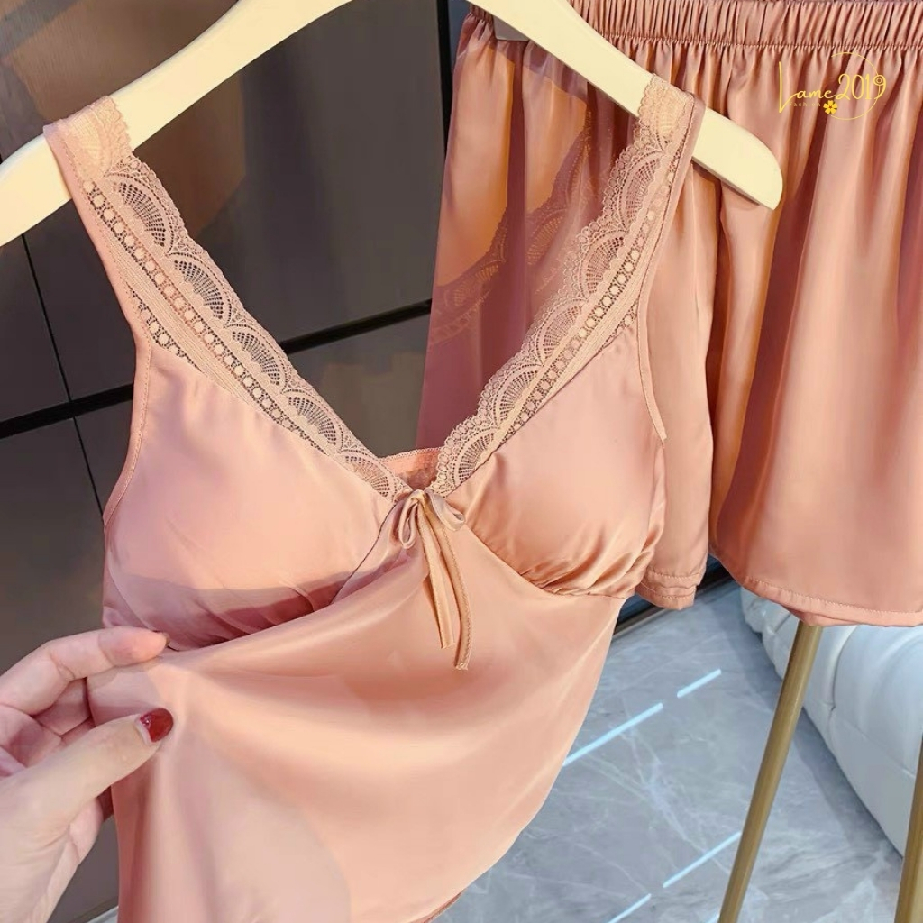 Bộ Đồ Ngủ Nữ Hai Dây YAME19, Đồ Ngủ Nữ Mặc Nhà Mùa Hè Sexy Quyến