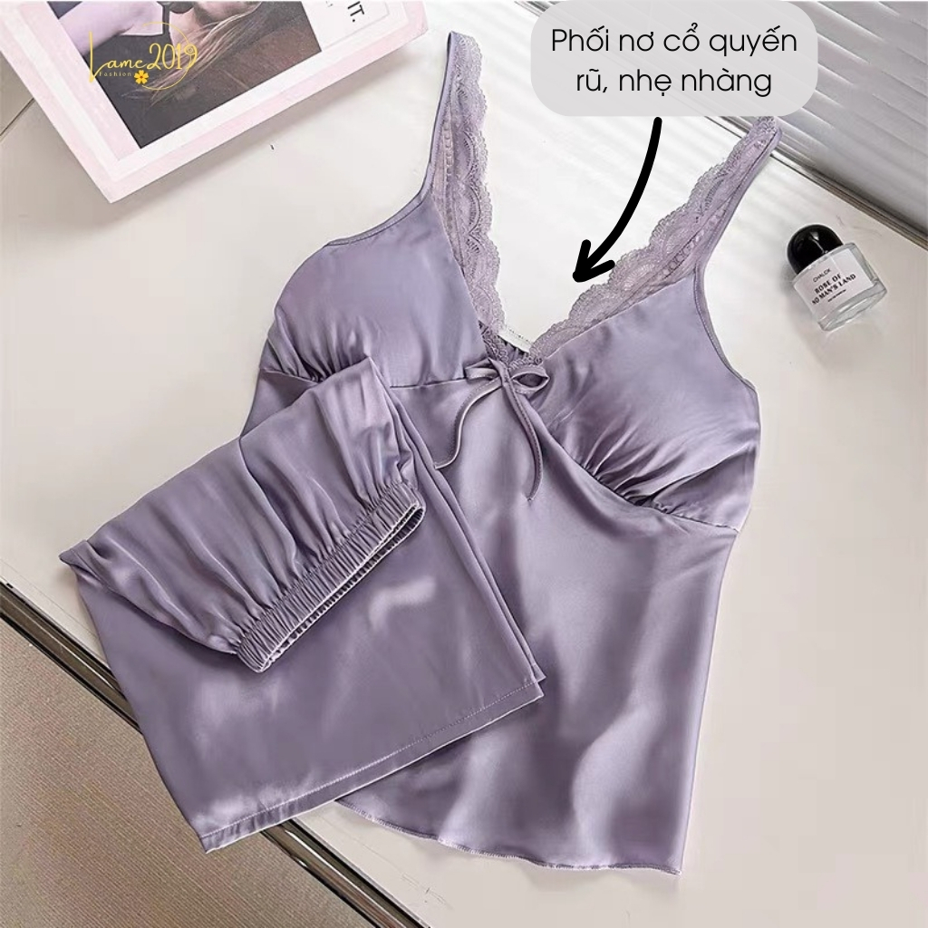 Bộ Đồ Ngủ Nữ Hai Dây YAME19, Đồ Ngủ Nữ Mặc Nhà Mùa Hè Sexy Quyến