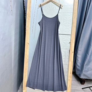 Đầm suông bigsize nữ hai dây dáng đầm midi form dài quyến rũ chất thun gân cho bạn từ 60-95kg G201