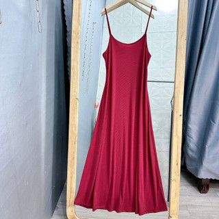 Đầm suông bigsize nữ hai dây dáng đầm midi form dài quyến rũ chất thun gân cho bạn từ 60-95kg G201