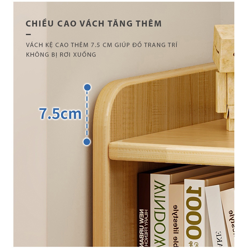 Ảnh Kệ sách để bàn gỗ mdf phủ melamin chống xước thương hiệu IGA - GA37 1