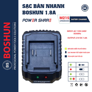 Bàn Sạc Nhanh BOSHUN Chân Pin Phổ Thông - Sạc BÀN Siêu Nhanh, Bảo Hành Chính Hãng 12Th