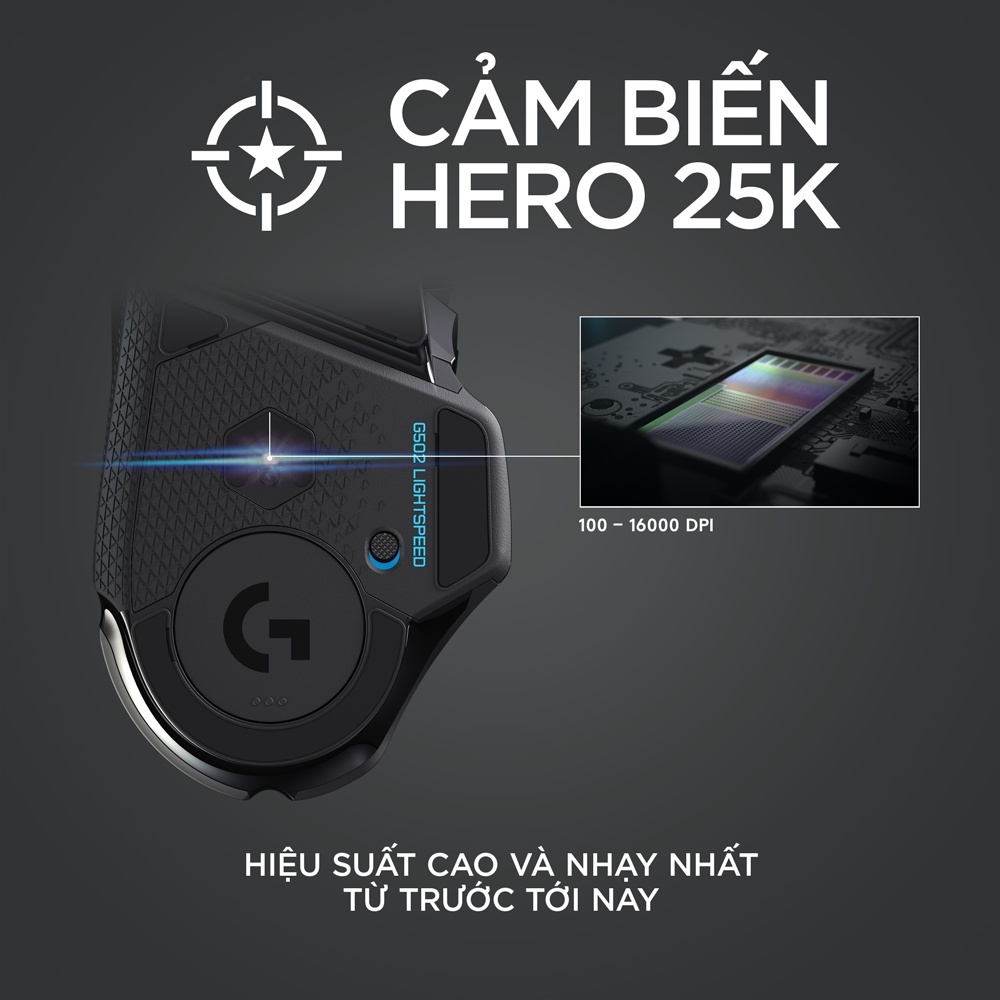 Chuột game không dây Lightspeed Logitech G502 - RGB, 11 nút lập trình, Cảm  biến Hero 25K - BH 24T | Shopee Việt Nam