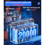 Quạt Để Bàn Tích Điện Đa Năng DELADEP 4 Cấp Độ Gió,Tích Hợp Đèn LED Thích Hợp Đi Dã Ngoại,Xoay 360° Làm Mát Lên Đến 16H — ảnh 6