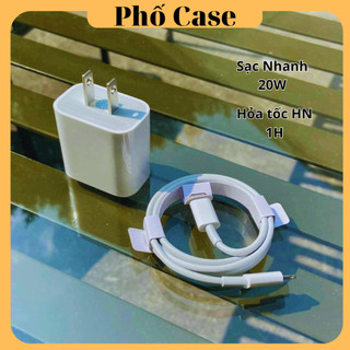Bộ sạc nhanh ( Củ P.D 20.W + Dây sạc nhanh Typ.e-C ) không nóng máy, an toàn ổn định dành cho điện thoại