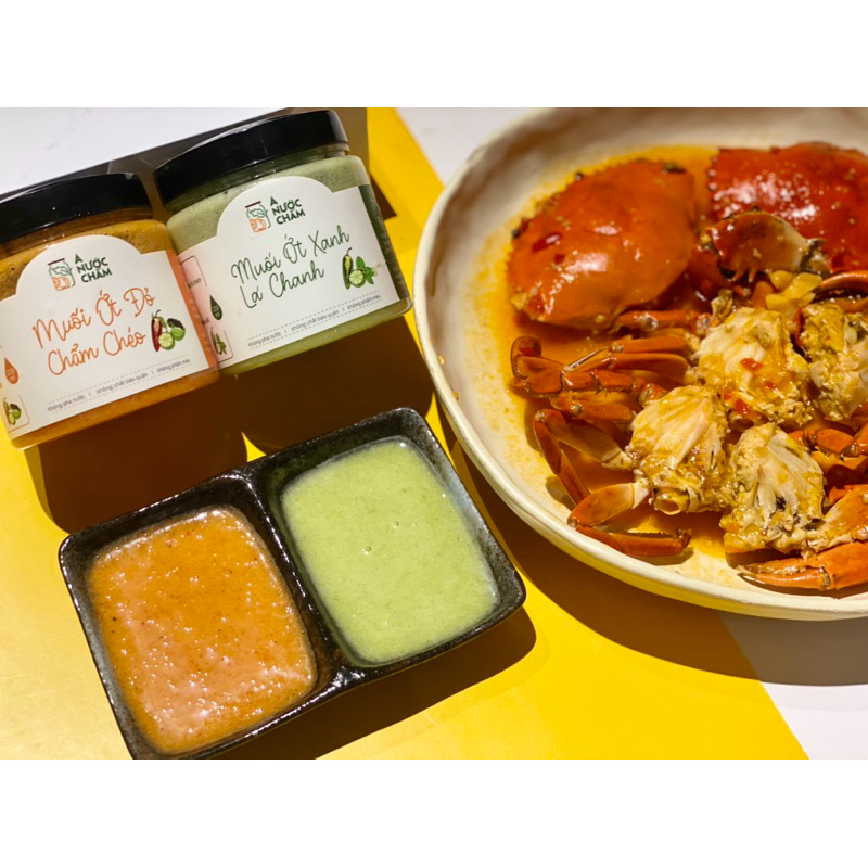 Combo 4 hũ muối ớt xanh đỏ chấm gà, chấm BBQ và hải sản
