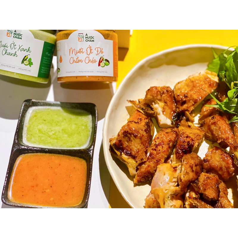Combo 4 hũ muối ớt xanh đỏ chấm gà, chấm BBQ và hải sản