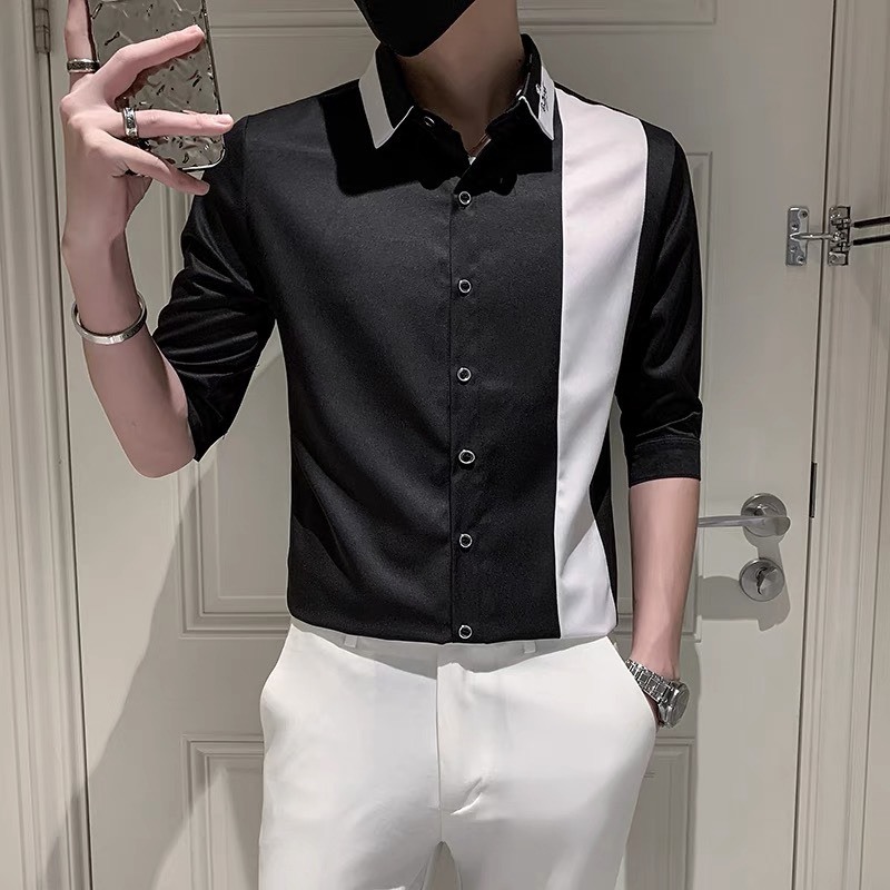 Áo sơmi nam nữ tay dài thêu chữ ký cổ cực chất, chất vải kate lụa thoáng mát, phong cách trẻ trung năng động