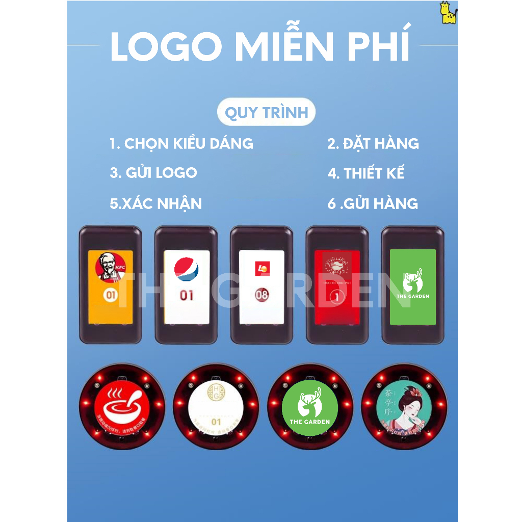 BỘ THẺ RUNG order 16 thẻ GREENBAR gọi khách tự phục vụ tầm xa 100m - ảnh 2