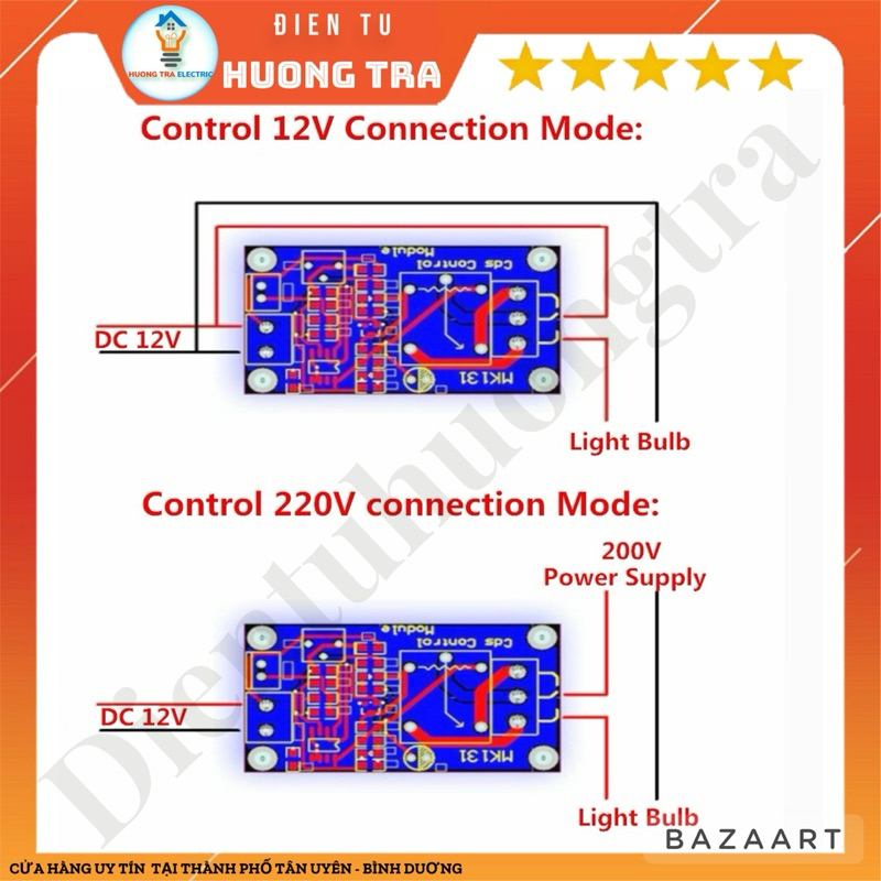 [Hàng đã kiểm tra] Mô Đun Cảm Biến Ánh Sáng XH-M131 DC 12V, 10A