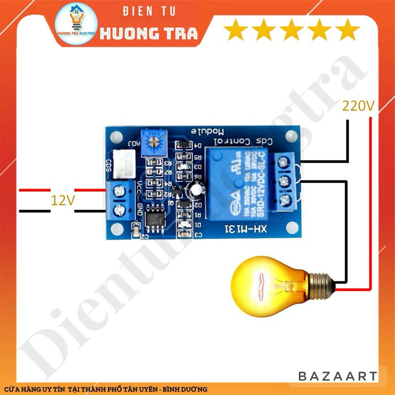 [Hàng đã kiểm tra] Mô Đun Cảm Biến Ánh Sáng XH-M131 DC 12V, 10A