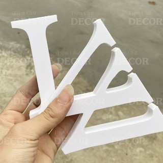 Chữ Fomex 10cm T2 In Hoa trang trí dán tường - biển quảng cáo chữ màu trắng decor quán