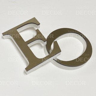 Chữ Nổi Bạc Gương 10cm dày 15mm T2 In Hoa Dán Tường Trang Trí Tiệm - Chữ 3D Decor Biển quảng cáo Chất Liệu Fomex Alu