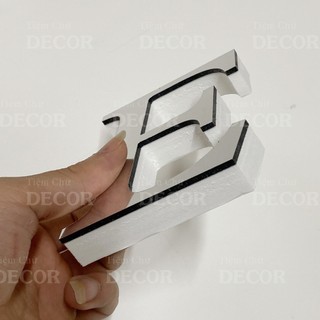 Chữ Nổi Bạc Gương 10cm dày 15mm T2 In Hoa Dán Tường Trang Trí Tiệm - Chữ 3D Decor Biển quảng cáo Chất Liệu Fomex Alu