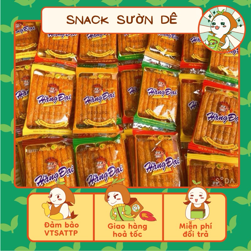 Combo 60 Gói Snack Sườn Dê Nướng Hằng Đại, Sườn Nướng Mini, Ăn Vặt Tuổi ...