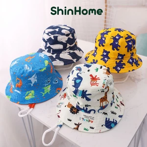 Mũ nón rộng vành bucket họa tiết có dây cho bé trai bé gái 0-5 tuổi ShinHome