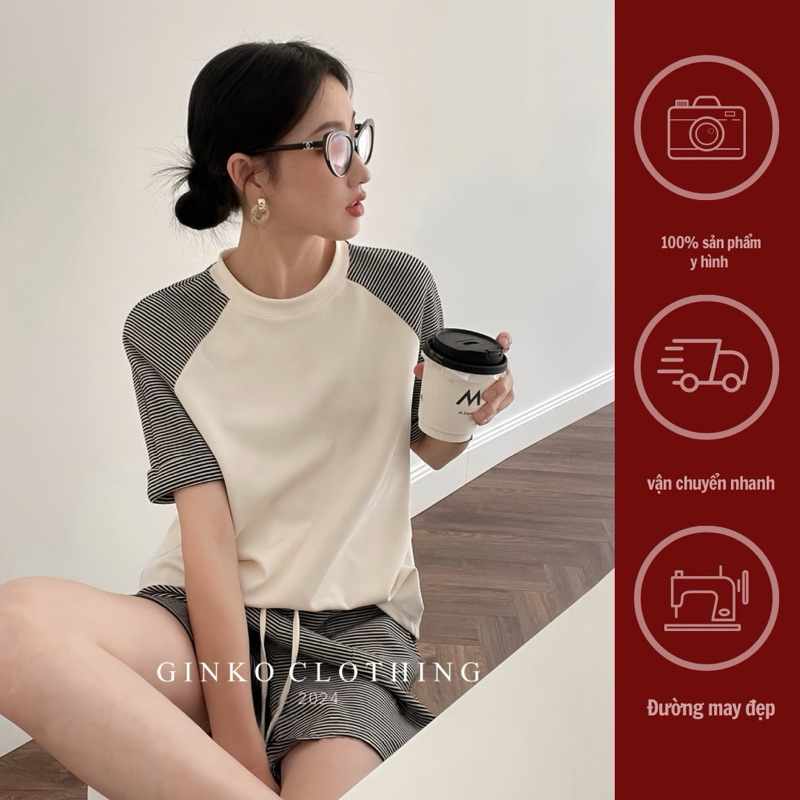 GINKO CLOTHING_Set Cotton Mùa Hè Form Rộng Cực Xinh-phong cách Hàn Quốc trẻ trung, năng động_SET2402