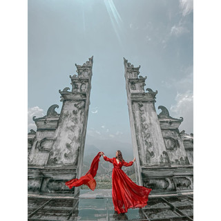Maxi tơ gân tay dài 🔥TẶNG KÈM KHĂN TRÙM (chụp đồi cát, du lịch siêu chất)