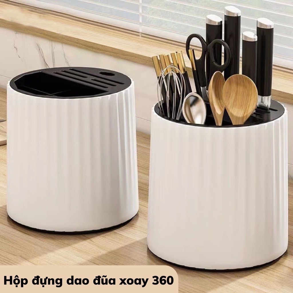 Ống Đựng Đũa Muỗng Dao Đũa Đa Năng Xoay 360 Độ Chất Liệu Nhựa An Toàn Tiện Dụng AMIZIN