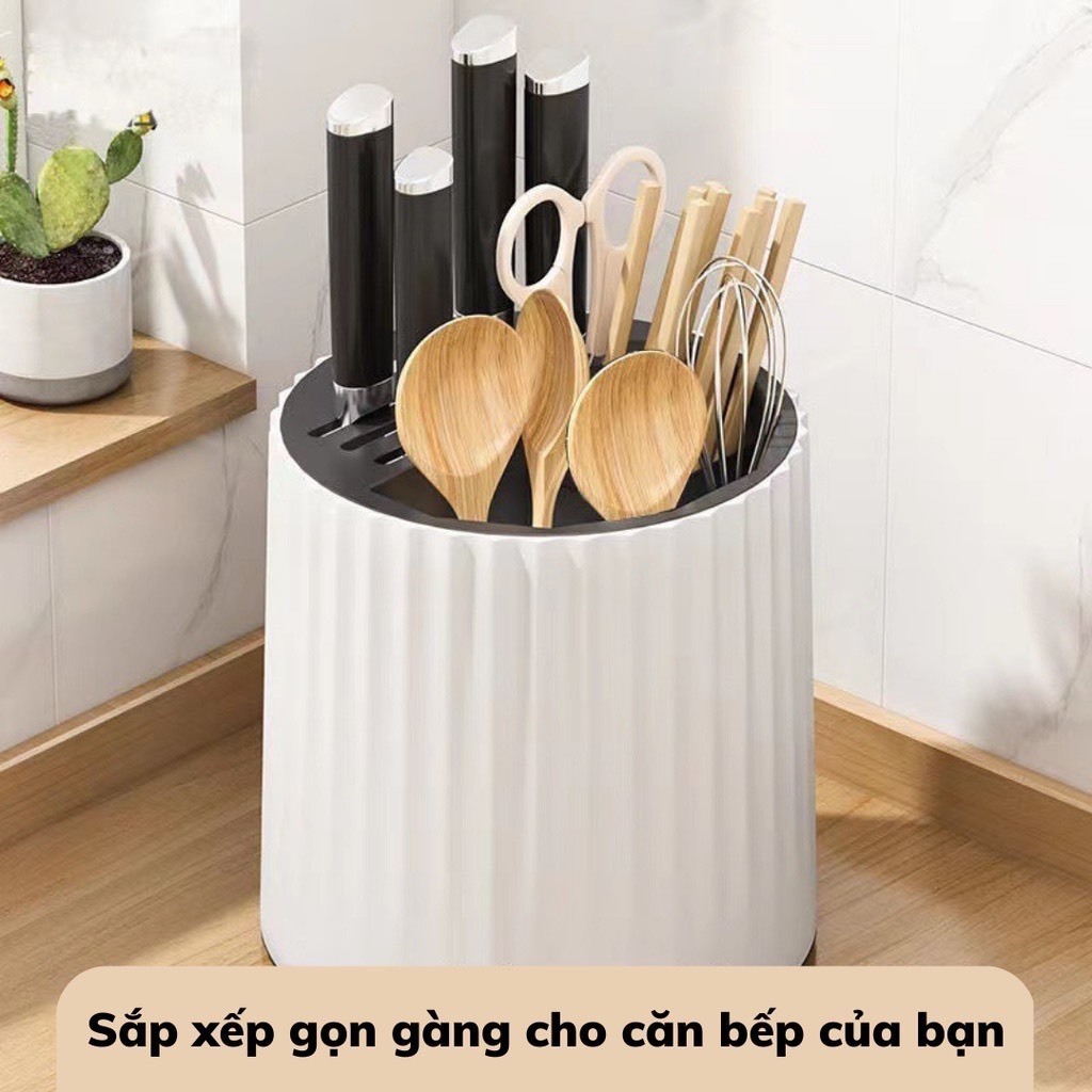Ống Đựng Đũa Muỗng Dao Đũa Đa Năng Xoay 360 Độ Chất Liệu Nhựa An Toàn Tiện Dụng AMIZIN