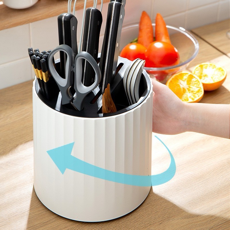 Ống Đựng Đũa Muỗng Dao Đũa Đa Năng Xoay 360 Độ Chất Liệu Nhựa An Toàn Tiện Dụng AMIZIN