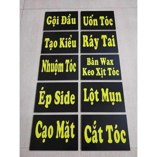 SÉT THẺ DỊCH VỤ TRANG TRÍ TIỆM TÓC NAM KÍCH THƯỚC 15x39 CM MẪU MỚI 2024