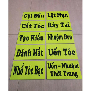SÉT THẺ DỊCH VỤ TRANG TRÍ TIỆM TÓC NAM KÍCH THƯỚC 15x39 CM MẪU MỚI 2024